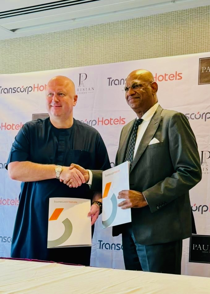 At the signing ceremony of a space in Transcorp Hilton between Cilantro and Transcorp for the Paul Franchise